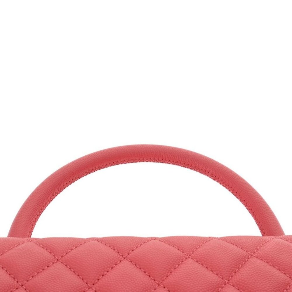 CHANEL Caviar Quilted Coco Chain Handle Flap Bag Pink Purse - Picture 10 of 12